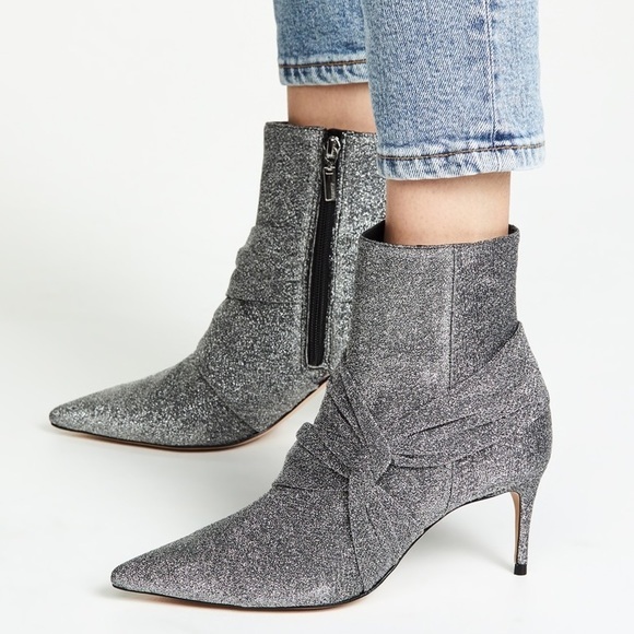 ๐ BNIB Schutz | Adryen Glitter Booties | Prata Silver | Pointed Toe - Picture 3 of 15